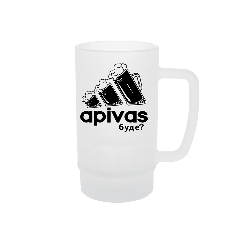 апівас Келих для пива з принтом «Apivas буде?» - Зображення 1